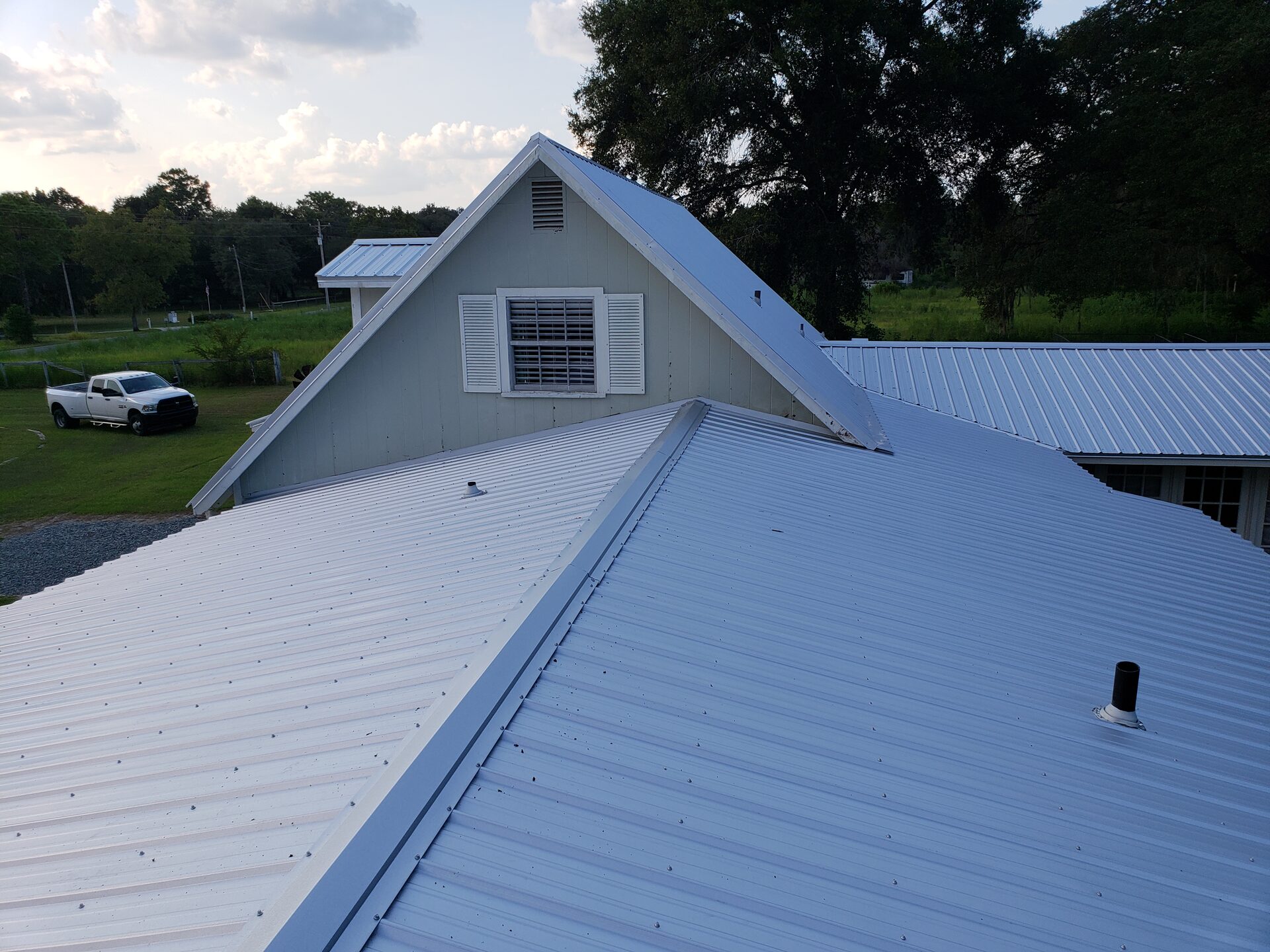 Metal roof after replacement