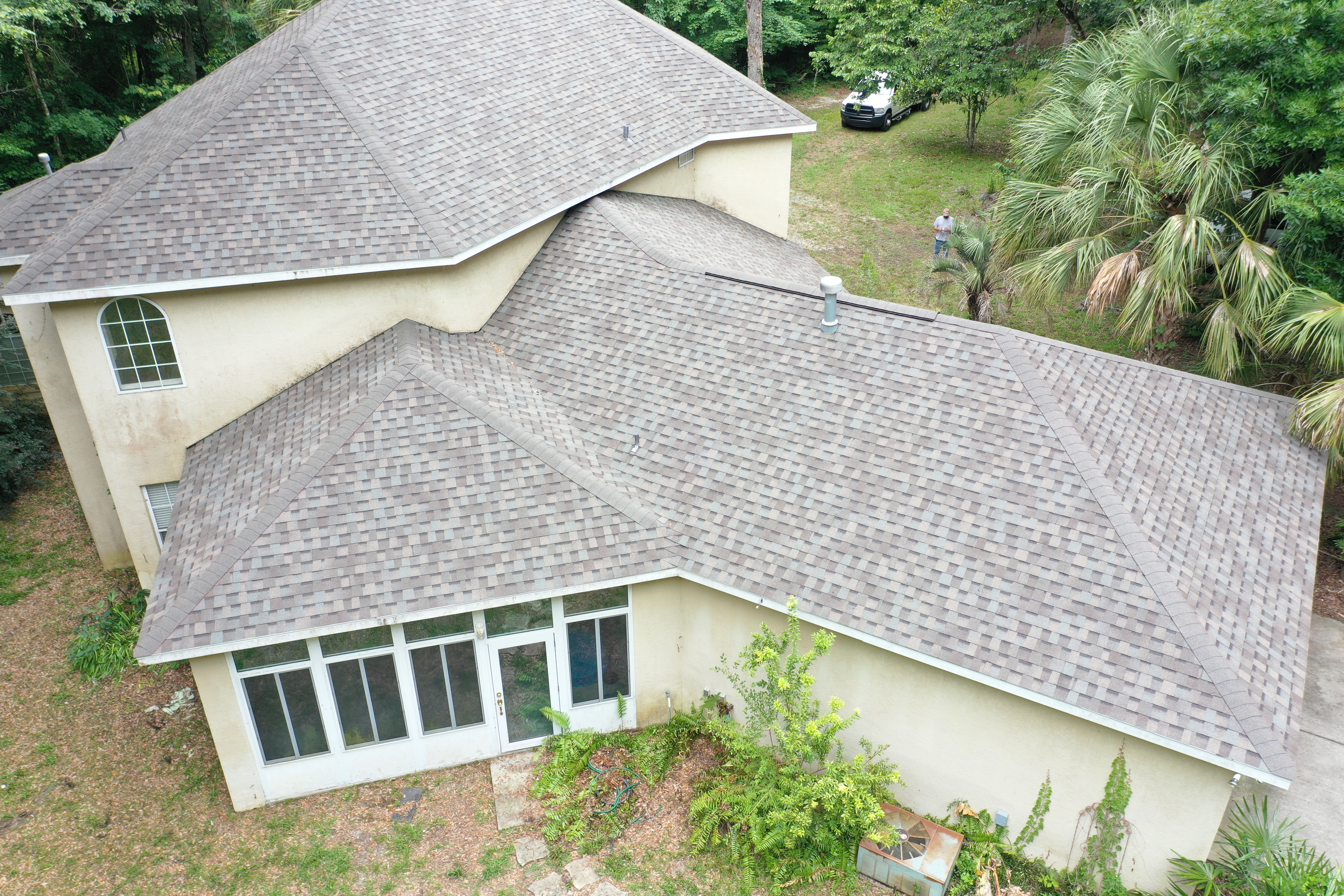 two story shingle re-roof